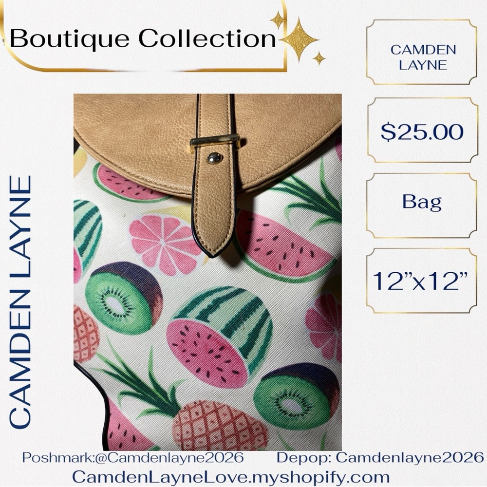 Camden Layne Women's Tropical Print Backpack - Picture 3 of 6